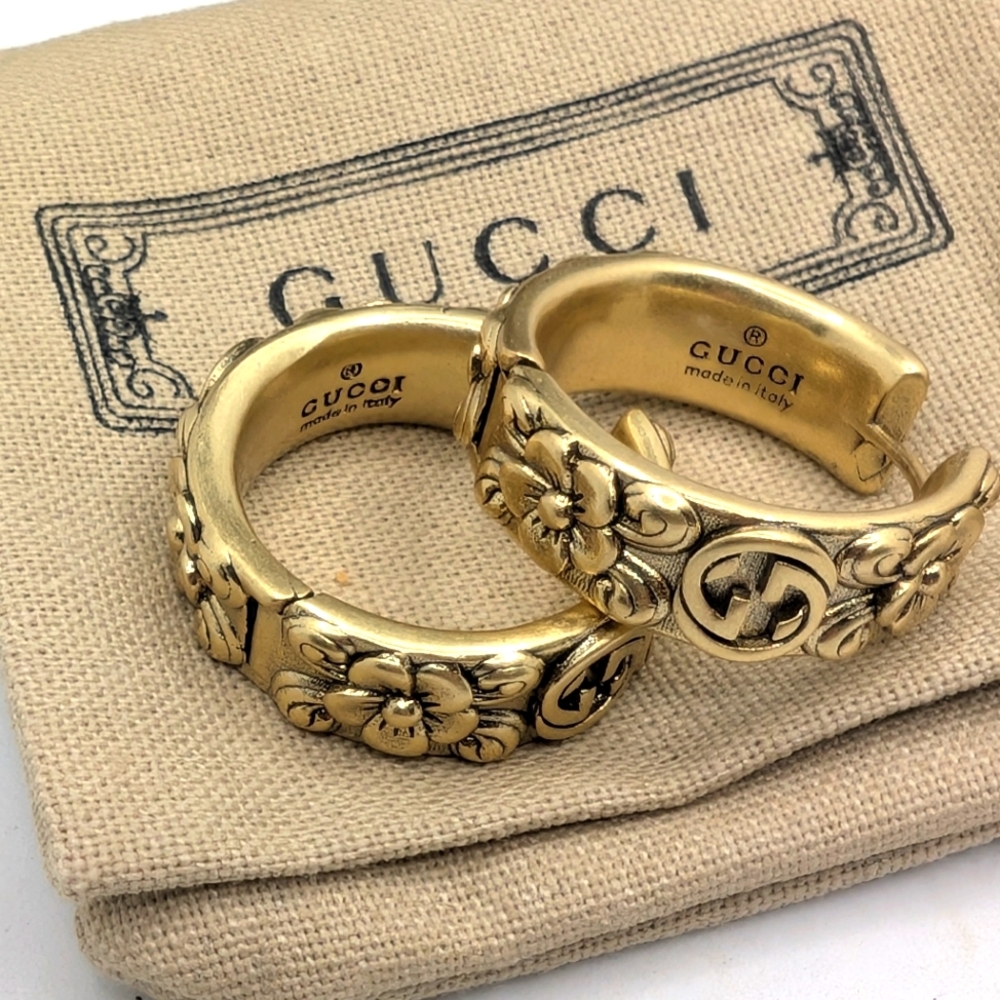 Gucci Gold Floral Earrings